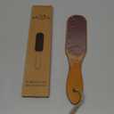 Pumice Stone Foot File - Wooden Pedicure Feet Scrubber with Handle for Callus, Dry, and Dead Skin Removal - Heel Scraper for Feet, Hands, and Body - Foot Filer for Use in Shower (1 Count (Pack of 1), Brown)