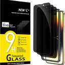 NEW'C 3 Pack Privacy for iPhone 14 Pro Max Screen Protector (6.7 inches), Anti-Spy Tempered Glass Film,Case Friendly Ultra Resistant, Balanced 28-Degree Privacy Angle-Easy installation tool included