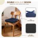 D-Shaped Chair Cushions, 4" Thick Dining Chair Pads Machine-Washable, Seat Cushions for Chair 18" x 18", Set of 4 18-Blue-4, 18" x 18"- 4 pack
