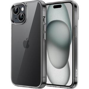 JETech Case for iPhone 15 Plus 6.7-Inch, Non-Yellowing Shockproof Phone Bumper Cover, Anti-Scratch Clear Back (Black)