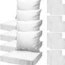 All Smiles White Patio Furniture Replacement Chair Cushion Covers Set of 4 for Waterproof Resistant Outdoor Deep Set Cushion Covers for Seat Yard Garden Deck24 x 20 Inch, 24 x 24 x 4 Inch