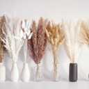 125 PCS Dried Pampas Grass Bouquet, Boho Table Decor, Bunny Tails Dried Flowers, Brown Pampas, White Pampas Grass for Weddings, Home Decor, Rustic Parties, and Baby Shower Decorations