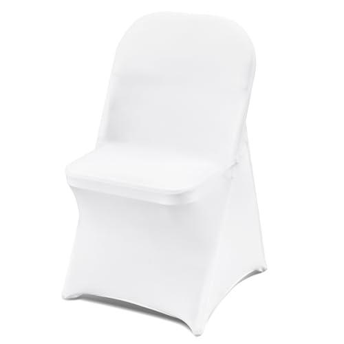 VEVOR 30 PCS White Folding Chair Covers - Ideal for Weddings, Parties, Dining, and Banquets - Universal, Washable Slipcovers for Folding Chairs - Elegant Event Décor