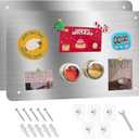 Magnetic Board 17.5" X 11.7" Magnet Board for Wall Stainless Steel Metal Magnetic Board for Wall for Magnet Display Photos Office Supplies Kitchen Stuff Bulletin Board Vision Board(Silver 2PC)