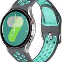 DaQin No Gap Sport Band Compatible with Samsung Galaxy Watch 7/6/5/4 Bands 40mm 44m/Galaxy Watch FE/Watch 6 4 Classic 43mm 47mm 42mm 46mm/Watch 5 Pro 45mm, 20mm Soft Silicone Wristbands for Women Men