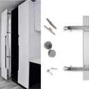 1 Set Opening Door Hinge Set 180 Parallel Opening Cabinet Wardrobe Door Sliding Load-Bearing 17.6lbs Heavy Duty Hinge