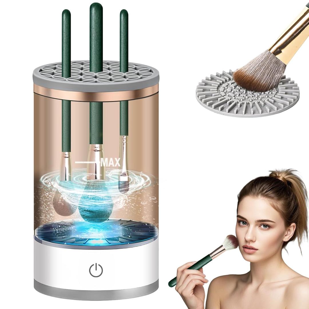 Electric Makeup Brush Cleaner Machine, Professional Automatic Cosmetic Brush Cleaner for Fast and Deep Cleaning, Compatible with All Brush Sizes