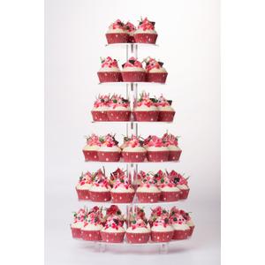 YestBuy Cupcake Stand, Acrylic Cupcake Tower Tree, 6 Tier Large Cupcake Holder for Pastry, Clear Cupcake Dispaly Stand with Base for Party, Wedding, Baby Shower