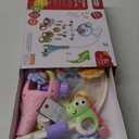 Crib Mobile with Music and Lights, Baby Mobiles for Cribs, Nursery Musical Mobile for Bassinets Toys Hanging Girls Boys, Pack and Play Space Portable Animal Mobile Hanger Arm Clip On Attachment (Pink)