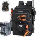 KastKing BaitSpace Fishing Tackle Backpack with Removable Bait Binder,2 Rod Holders Storage Fishing Gear and Equipment