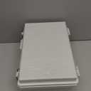 ABS Electrical Junction Box, Ventilated Design, Cable Grommets, IP65 Waterproof Enclosure, Indoor/Outdoor Use with Mounting Panel. (Grey Cover, 11"x7.4"x5.5")