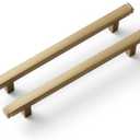 Goo-Ki 6 Pack 5 in (128mm) Hole Center Cabinet Pulls Champagne Bronze Zinc Alloy Kitchen Drawer Pulls Drawer Handles 6-3/4 Inch Length 1814-UBR-128