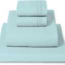 Mellanni Queen Sheets Set - 4 PC Iconic Collection Bedding - Hotel Luxury, Extra Soft, Cooling Bed Sheets - Wrinkle, Fade, Stain Resistant (Queen, Aqua)