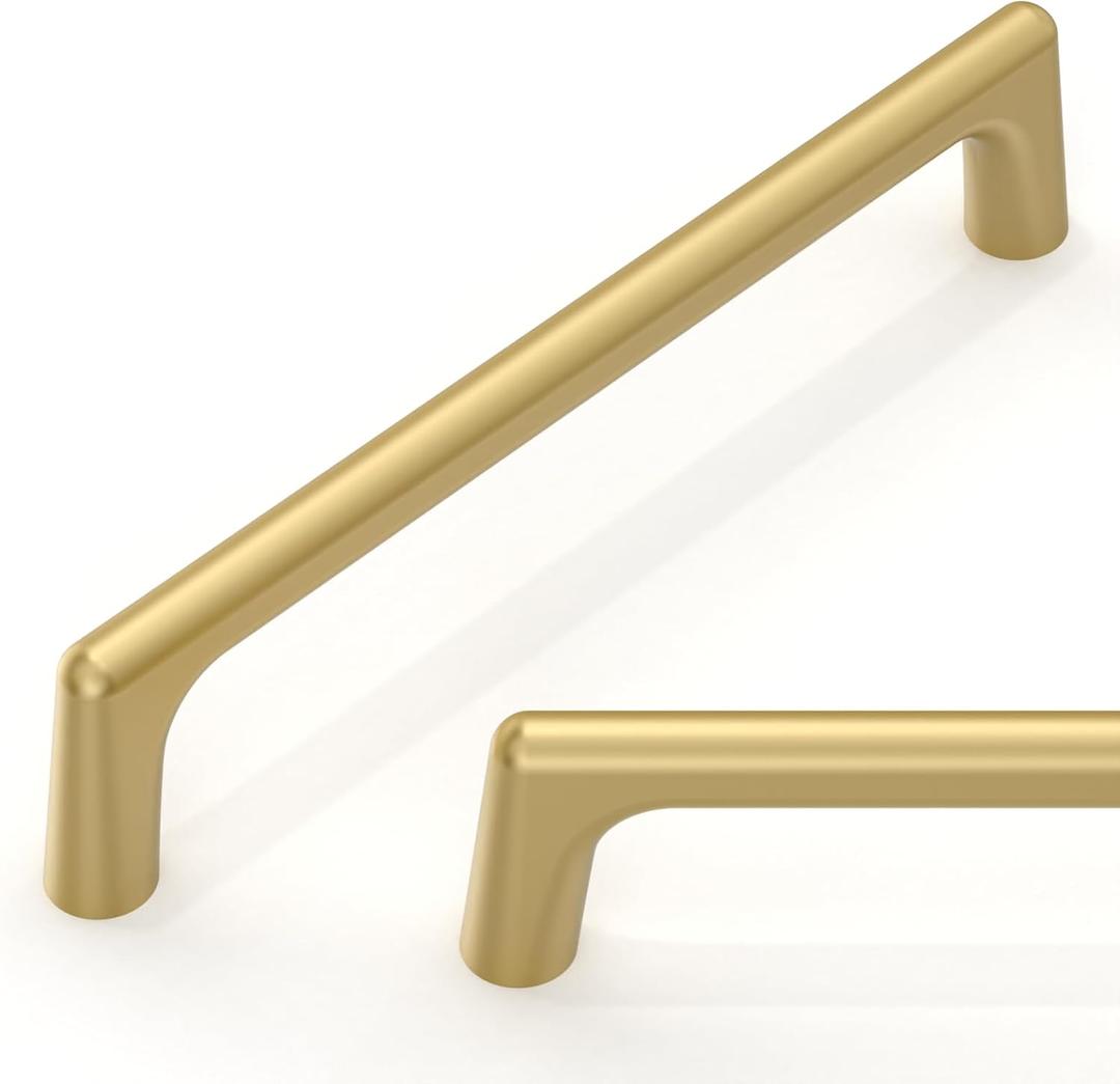 10 Pack Brushed Gold Cabinet Pulls 5 Inch(128mm) Kitchen Cabinet Handles Cabinet Hardware for Drawer Pulls