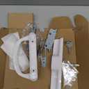Sliding Glass Patio Door Handle Replacement Set with Key Cylinder and Mortise Lock 45 Keyway Pull Handles, Fits 3-15/16" Hole Spacing, 1-1/4" to 2" Thick Doors, Non-Handed, White