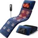 Full Body Massage Mat with Heat, Detachable 3D Neck Massager, Navy Blue Premium Plush Foldable Heated Pad for Back and Thighs, Stress Relief Home Office