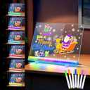 Cordless LED Note Board with 10 Colors, Built-in 1000mAh Rechargeable Battery Powered Led Drawing Board for Kids, Dry Erase Boards with 7 Markers for Gift (9.85" * 13.78" with USB Type C Cable)