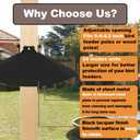 24 Inch Metal Squirrel Baffle, Adjustable Opening Size, for Up to 4x4-Wide Wooden Post, Squirrel Baffle for Bird Feeders Without Removing Bird Feeder Poles Or Shepherd's Hooks.Deep Black 1-Pack
