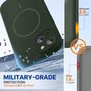 Miracase Compatible with iPhone 15 Case, [Soft Anti-Scratch Microfiber Lining], Liquid Silicone Case Gel Rubber Shockproof Drop Protection Phone Case for iPhone 15, Dark Green