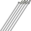 5Pcs Long Carbide Burr Set 1/4" Shank Total L 6.2" Die Grinder Bits Rotary Rasp Attachment Cut Port Grind Metal Cast Iron Steel Aluminum Cylinder Head Engine Intake Exhaust Manifold Tight Area