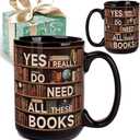 Funny Books Mug for Book Lovers Readers, Book Gifts for Women Men, Book Club Librarian Gift for Bookish Bookworm, Library Bookshelf Mugs 15oz