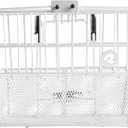 Retrospec Apollo Detachable Front Bike Basket Steel Half-Mesh with Integrated Detachable Hooks and Built-In Handle, Easy Assembly and Portability for Bicycles, One Size