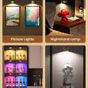 3 Pack Picture Lights for Wall, Wireless 2000mAh Rechargeable Magnetic LED Puck Lights with Remote,3 Color Temps and 12 RGB, Dimming & Timer, Art Frame Light for Painting Display, Photos, Wall Decor