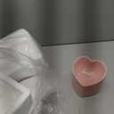 Raised Tilted Cat Food Bowls, Elevated Ceramic Cat Bowls, Love Heart Shape, Slanted Pet Feeding Dishes, Stress Free Feeder Bowl for Kitty, Small Cats, Protect Pet's Spine, 2 Pack(Pink&Pink)