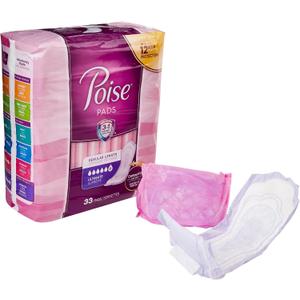 Poise Pads, Regular Length, Ultimate Absorbency 66 pads (Pack of 3)