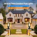 Dusk to Dawn Outdoor Post Lights 2 Packs, Lamp Post Light Fixture Modern Black Exterior Post Lantern Fixture with Tempered Glass, Anti-Rust Light Posts for Outside for Driveway Patio Garden, Dusk to Dawn Sensor-13''