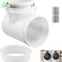 Dryer Vent Connector Kit for 4 Inch Dryer Hose in Confined Spaces, 90 Degree Dryers Vent Elbow Better Manage Duct Squeeze-Space Saving Easy to Clean(COLOR:White)