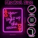 Huquary Valentine's Day Ace of Hearts Neon Sign Hot Pink Red Bachelorette Casino Poker LED Window Light You Light up The Room Sign USB Powered Adjustable for Galentine Wedding Bedroom Wall Decor