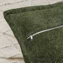 Pack of 2, Sage Green Velvet Throw Pillow Covers 20x20 Inch Decorative Pillowcase Chenille Boho Farmhouse Cushion Covers Soft Texture Couch Cushion Case for Couch Sofa Bedroom Living Room