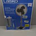 Lasko 2521 16 Inch 3-Speed Quiet Adjustable Tilting Wide-Area Oscillating Standing Pedestal Fan for Bedroom, Kitchen, Home, and Office, Black