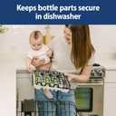 Dr. Brown's Dishwasher Basket for Small Baby Bottle Parts, Pacifiers, and Accessories, Clean, Store and Organize Newborn Essentials, BPA Free, Black