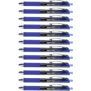 Amazon Basics Gel Pens Fine Point Smooth Writing Pens, Retractable, Blue, 0.7mm, 12 Pack