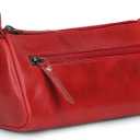Leather Makeup Bag for Women  Genuine Leather Cosmetic Bag Travel, Handmade Zippered Makeup Pouch, Small Toiletry Bag, Shaving Kit & Stationery Organizer- Red