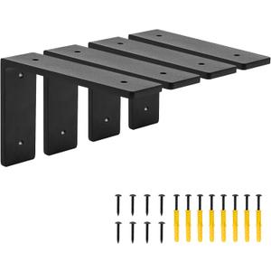 6"x 4"Shelf Brackets,L Shelf Brackets, die-cast Formation, Vertical Angle, Premium Alloy Metal Heavy Duty Shelf Bracket, high Strength Mounting Hardware Included, Corner Brace Joint,Pack of 4