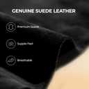 DREAM PAIRS Platform Mini Boots for Women Suede Genuine Leather, Classic Winter Ankle Snow Boots with Memory Foam Insole Lightweight Anti-Slip Outsole FuzzyClassic (7.5, Black)