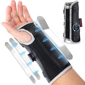 Adjustable Knob Wrist Brace - Stabilizes & Supports for Carpal Tunnel, Arthritis, Tendonitis, Sprains & Pain Night Support Fits Left/Right Hand (5.5-9.5")