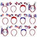 BBPOOL 4th of July Headband 12pcs Patriotic Headbands Uncle Sam Hat USA Flag Headbands for Independence Day Party Favors Fourth of July Party Accessories
