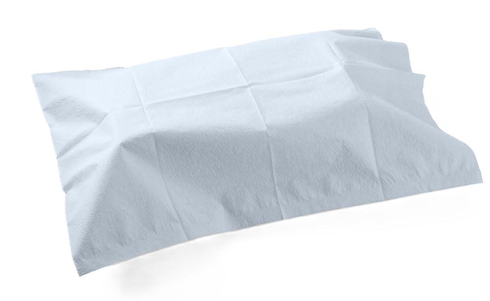 Avalon 703 Disposable Pillowcases, Blue, 21 Wide x 30 Long (Pack of 100) Single-Use Pillowcases Tissue with Poly Back to Help Prevent Leak-Through Pebble Embossed Medical Supplies