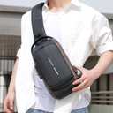 Sling Bag for Men | Anti-theft Crossbody Bag - Crossbody Shoulder Chest Bag | Anti-Theft, USB, Waterproof