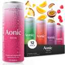 Aonic Revive Electrolyte Drink for Hydration & Recovery, No Added Sugar, Caffeine-Free with Magnesium,B Vitamins Naturally Flavored- 12 Fl Oz Cans (12-Pack), Variety - Pineapple, Raspberry, Orange & Passionfruit (EXP 08/19/26)