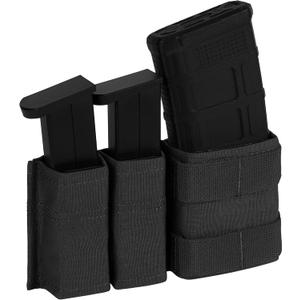 Mag Pouch 5.56 with Double Pistol Magazine Pouch,MOLLE Mag Pouches 5.56+9mm with Quick Release Insert for Tactical Vest Belt Accessories