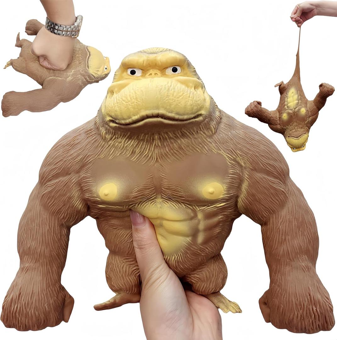 Squeeze Toy, Squishy Monkey Toy,Stretchy Glue-Sand Filled Rubber Gorilla,Elastic Stretchable, Autism,Decompression Toy for Adults and Children Animal for,Gift for Christmas, (Extra Large Edition)