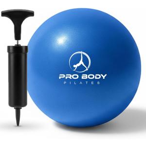 ProBody Pilates Small Exercise Ball with Pump - 9 Inch Workout Ball for Stability, Barre, Yoga, Core & Physical Therapy (Blue)