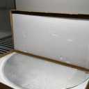 48" 24" Half Moon LED Mirror for Bathroom, Lighted LED Vanity Mirror with Backlit, Anti-Fog,Dimmable 3-Color Lights, Frameless Irregular Smart Mirror