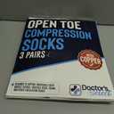 Doctor's Select 3 Pairs Copper Toeless Compression Socks Women & Men - 20-30 mmHg Open Toe Compression Socks Women, Knee High Black, White, Nude Compression Sock (Large-X-Large)