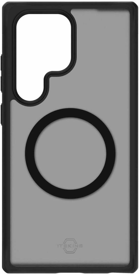 ITSKINS Hybrid R // Frost High Impact Matte Case for Samsung Galaxy S24 Ultra, Compatible with MagSafe, Protective Military Shockproof Cover, Slim Phone Case - Black